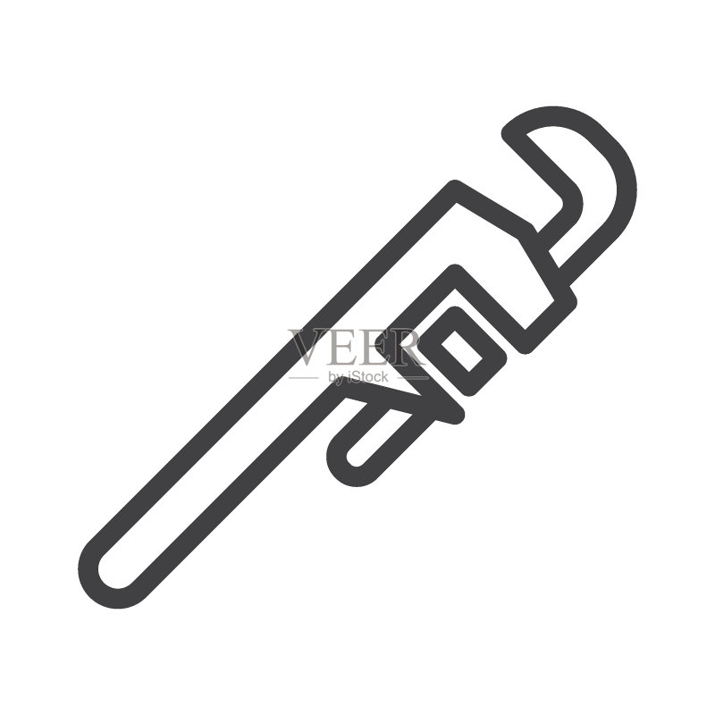 可调扳手线条图标图标素材
