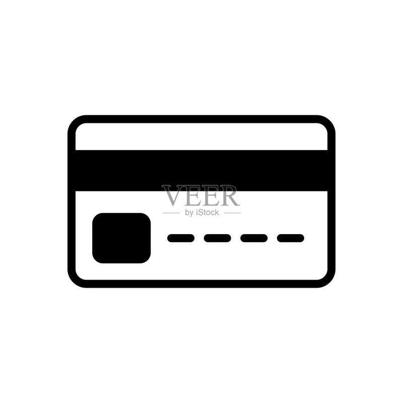 白色背景中的信用卡图标矢量设计模板图标素材