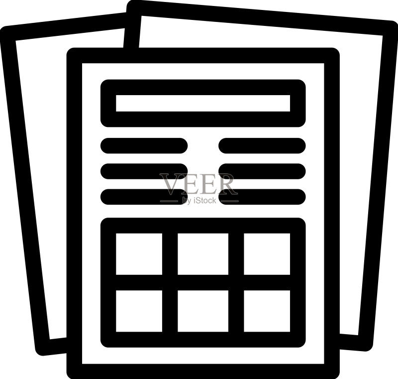 选举投票纸质图标轮廓图标素材