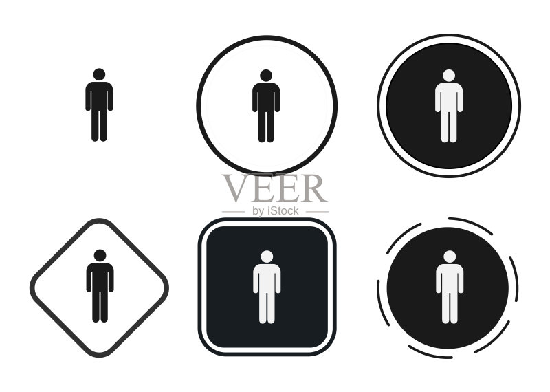 男人图标，网页图标集，图标集合，简单插图图标素材