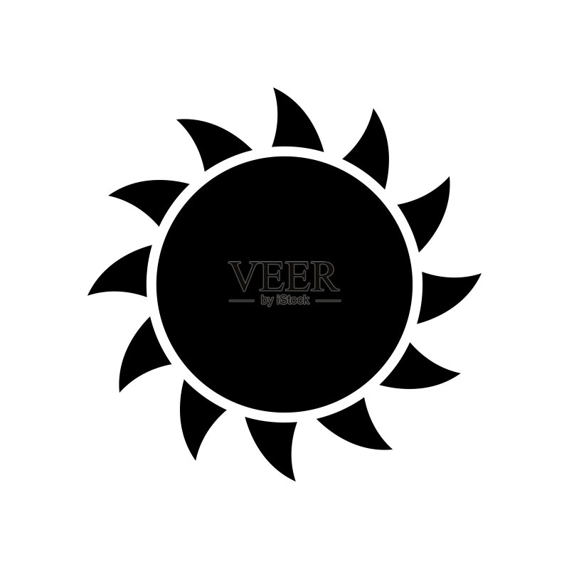 白色背景中的太阳图标矢量设计模板图标素材