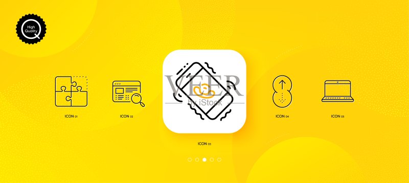网站搜索、拼图和呼叫中心极简线条图标。适用于Web应用程序、印刷。矢量图图标素材