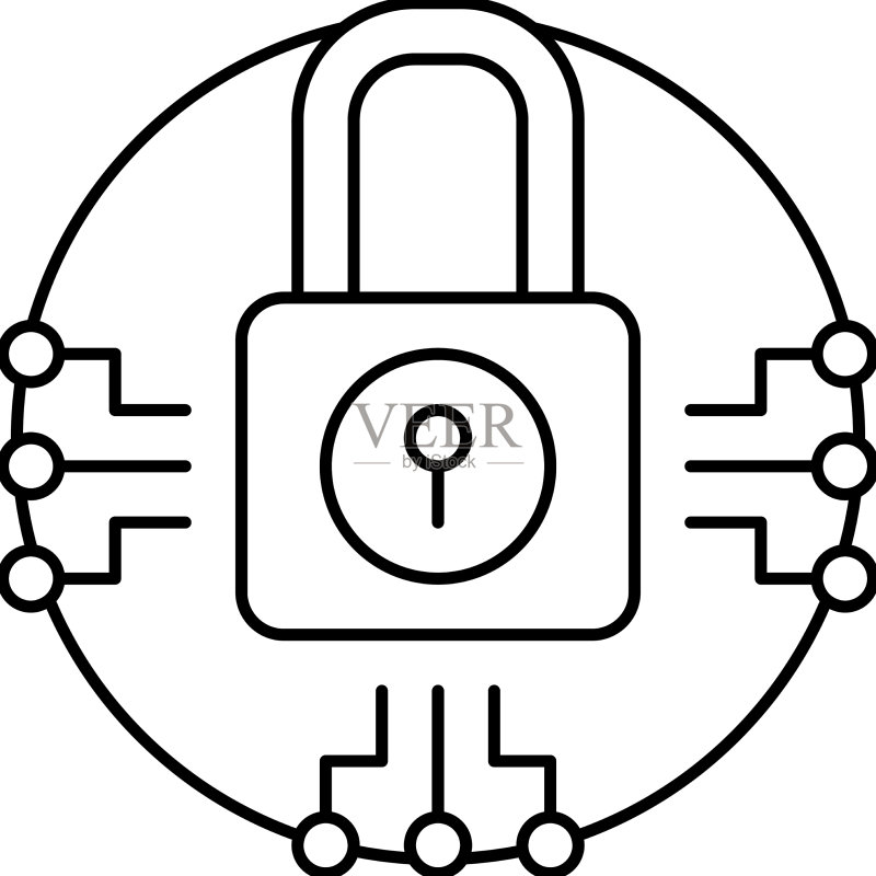 挂锁线性图标图标素材