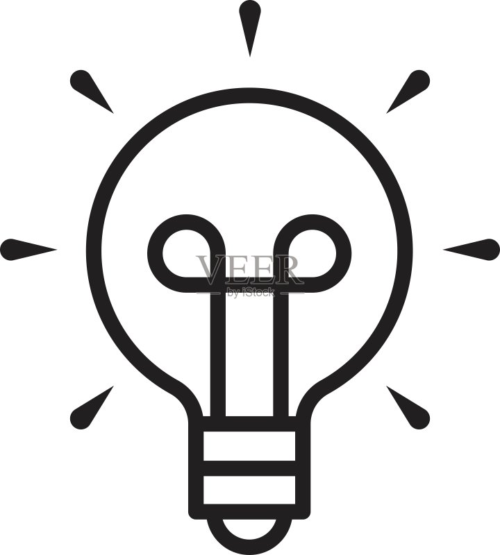 灯泡线性图标图标素材