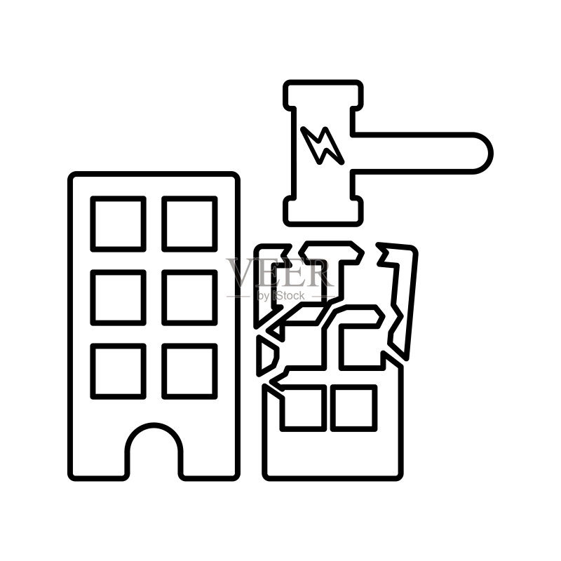 建造、施工、锤子轮廓图标矢量图图标素材