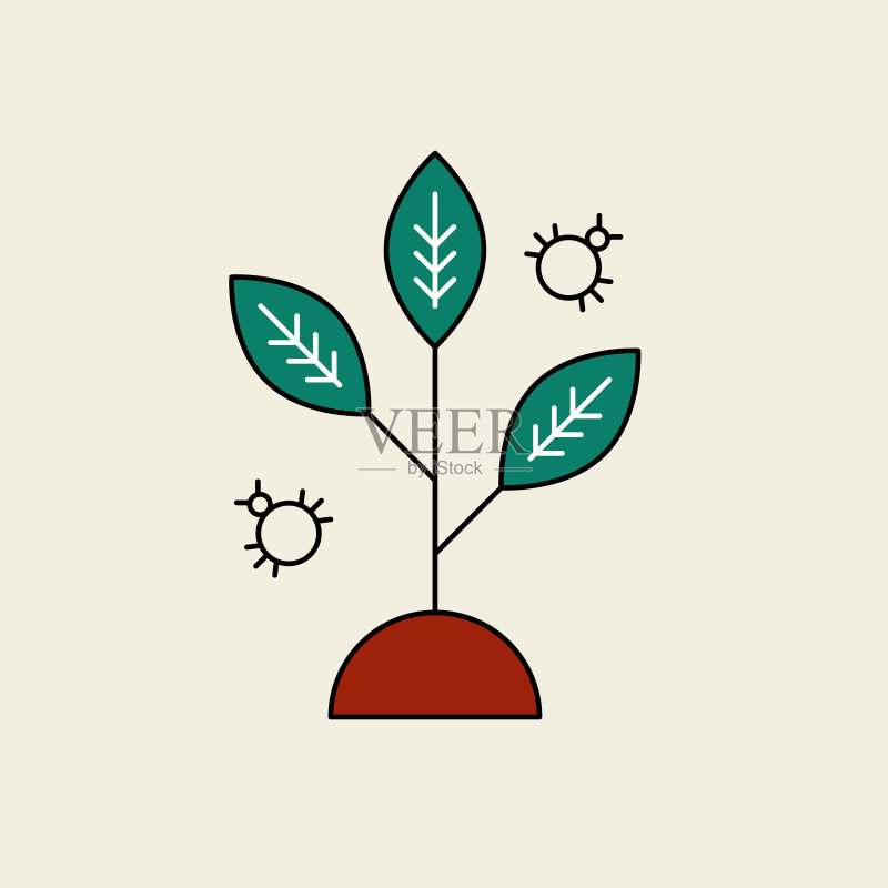 植物害虫轮廓图标图标素材