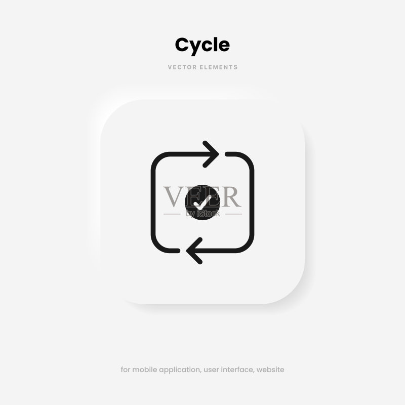 现代风同步重载旋转交换循环重置可持续图标，3D蓝色同步图标，APP UI UX模型图标素材