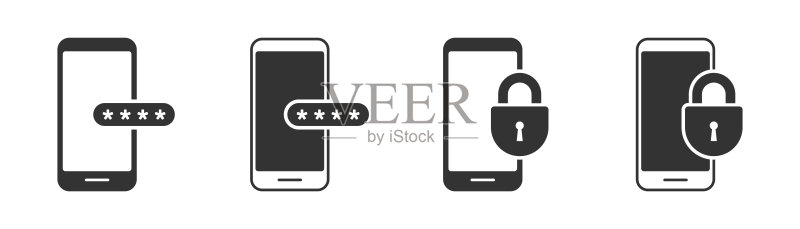 锁定的手机图标矢量图图标素材