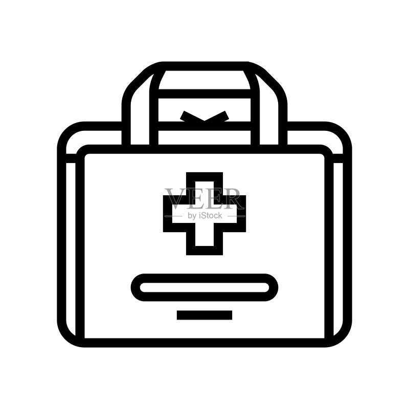 急救箱直线图标矢量图图标素材