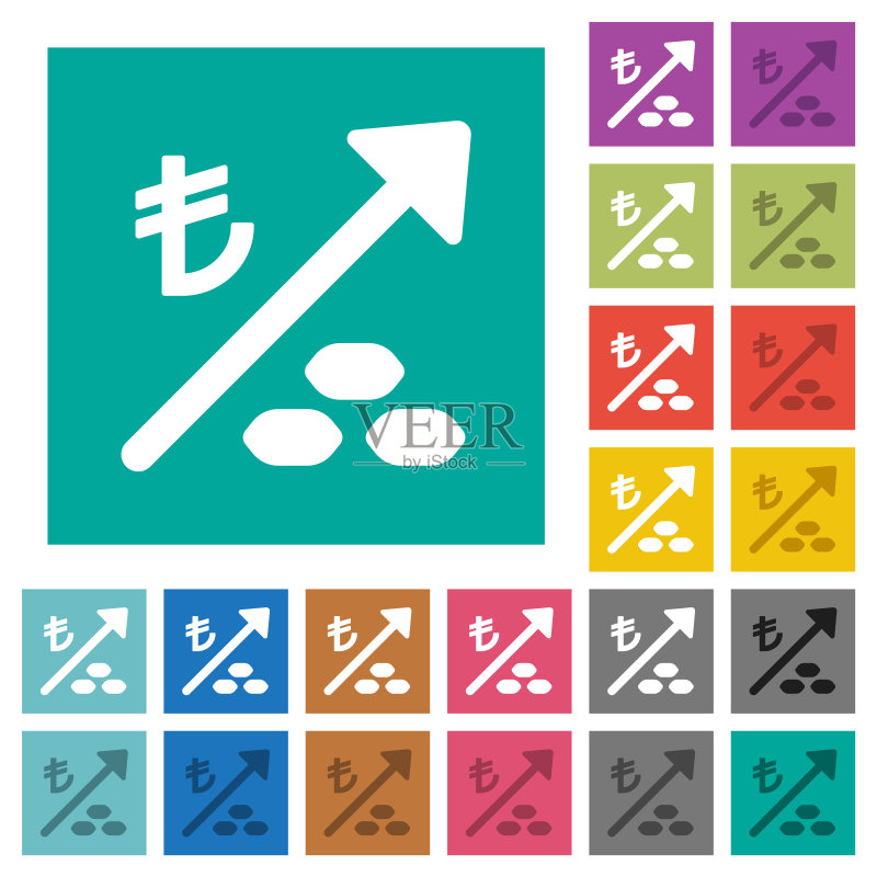 土耳其里拉煤炭能源价格上涨方形图标图标素材