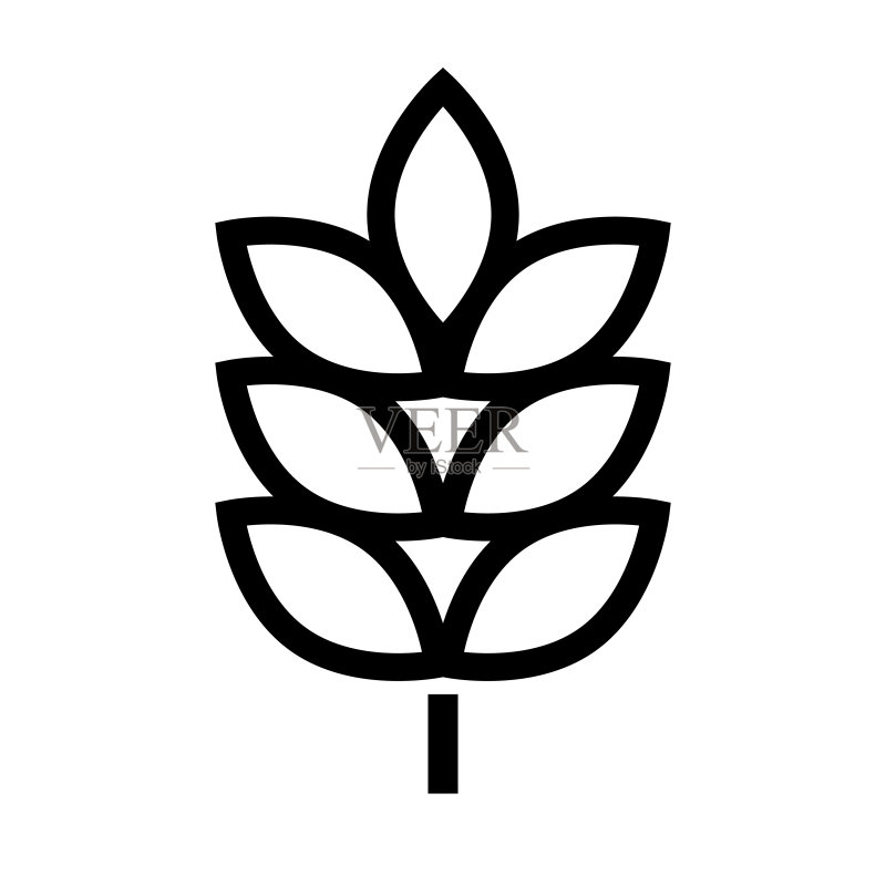 小麦图标。谷物。矢量图。图标素材