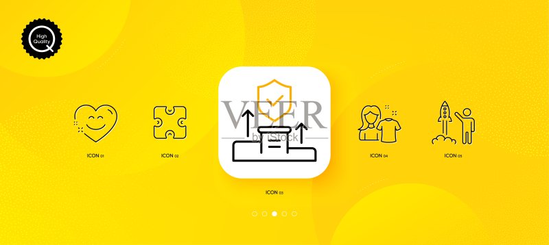 干净的衬衫，拼图和启动项目极简线条图标，适用于Web应用程序、印刷，矢量图标素材
