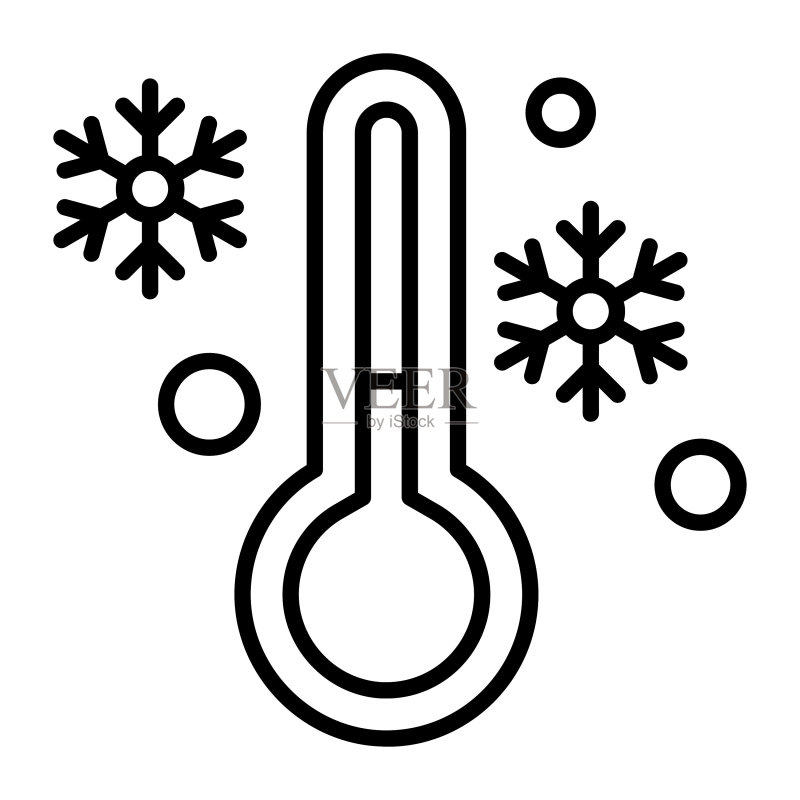 冬季雪花温度矢量图标图标素材