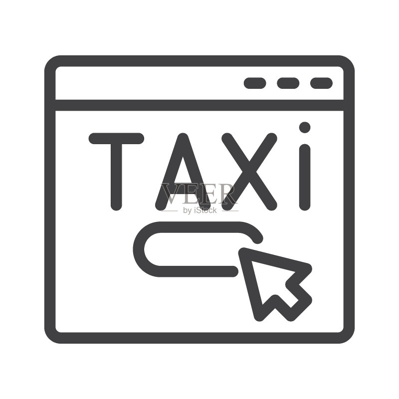 在线出租车预订线性图标图标素材