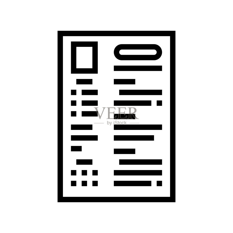 简历纸质文件线条图标矢量素材图标素材