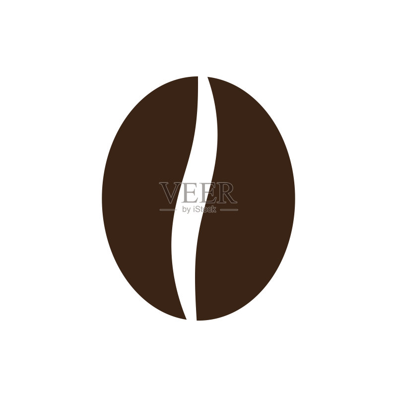 白色背景中的咖啡豆图标矢量设计模板图标素材
