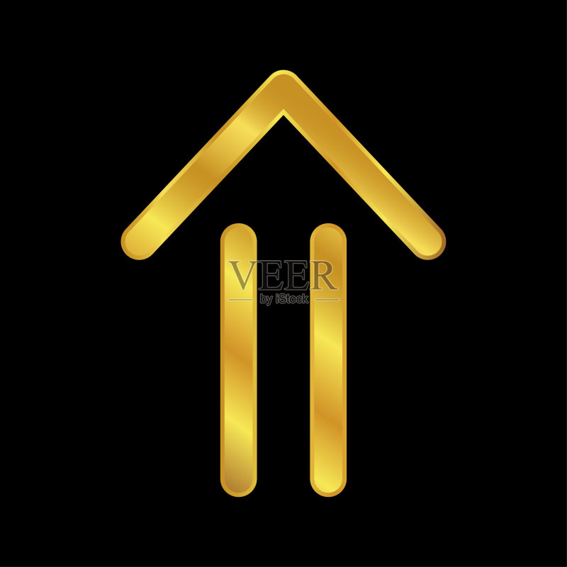 金色箭头图标，矢量图，适用于图形和网页设计图标素材
