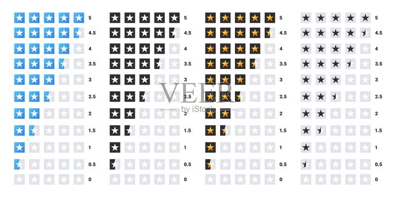 五星好评客户满意度图标图标素材