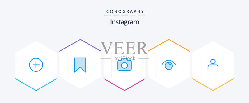 Instagram蓝色图标包（含个人资料）图标素材