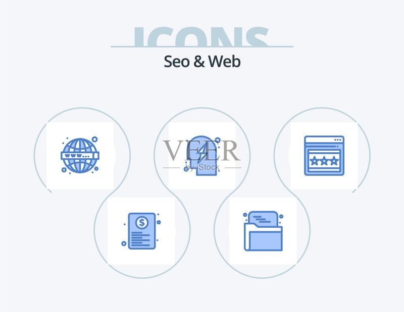 SEO和Web蓝色图标包5图标设计SEO图标素材