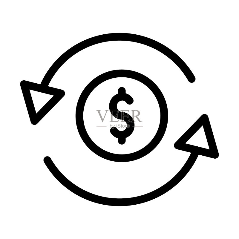 货币转账粗线条图标图标素材