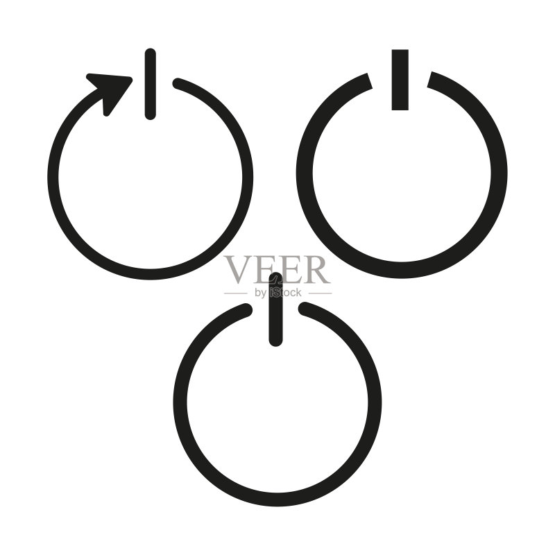 用于网页设计的扁平风格开关图标。矢量图图标素材
