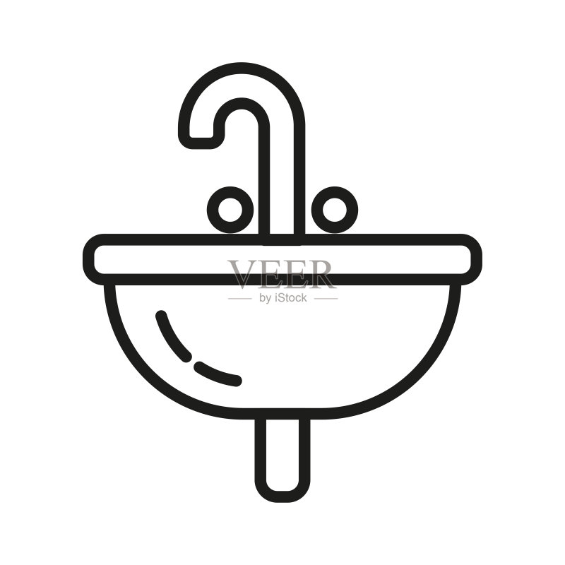 洗脸盆图标。建筑图标。图标素材