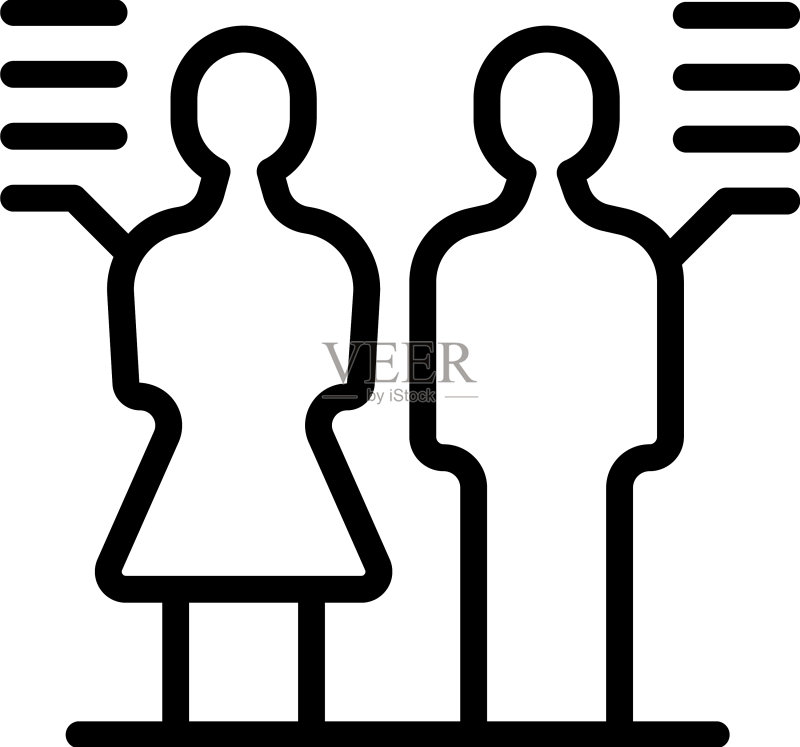 男人和女人成长图标轮廓图标素材