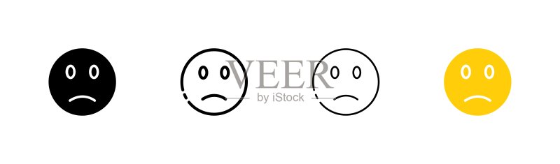 悲伤表情符号图标集图标素材