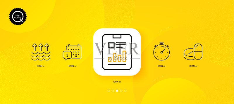 医疗药物、定时器和蒸发简约线条图标图标素材