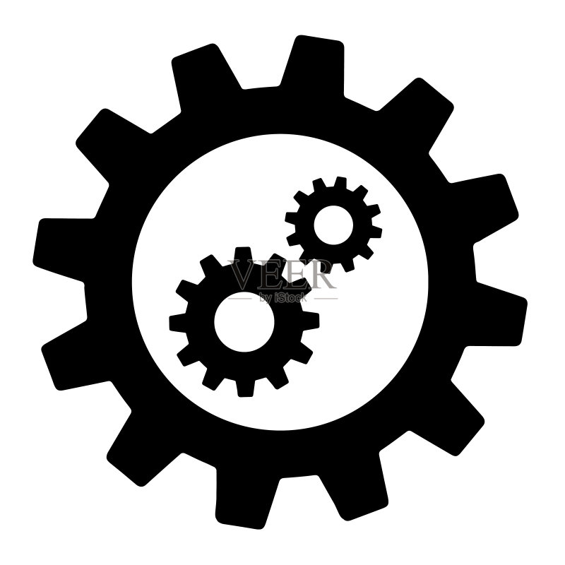 背景上的齿轮简约图标，工作工具图标图标素材