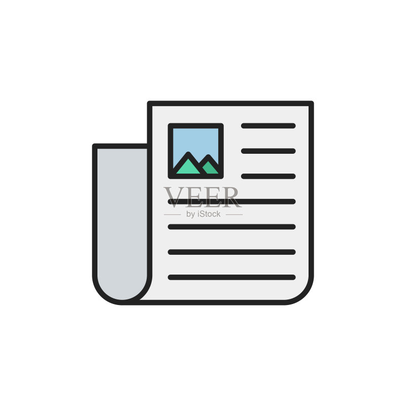 新闻报纸细线图标矢量素材图标素材