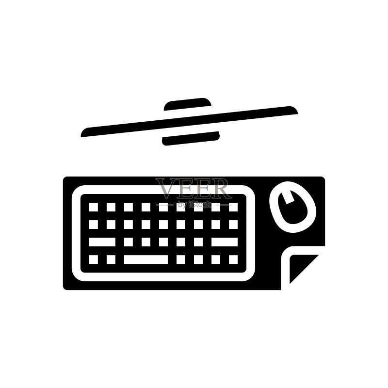 书桌垫家居办公字形图标矢量插图图标素材