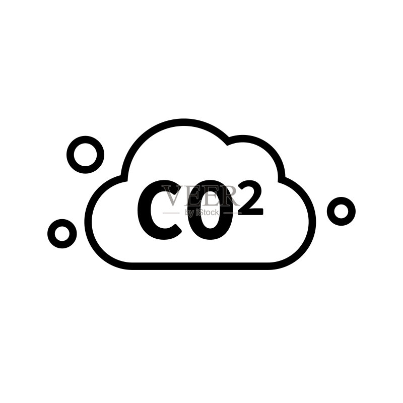 二氧化碳排放图标。二氧化碳。矢量。图标素材