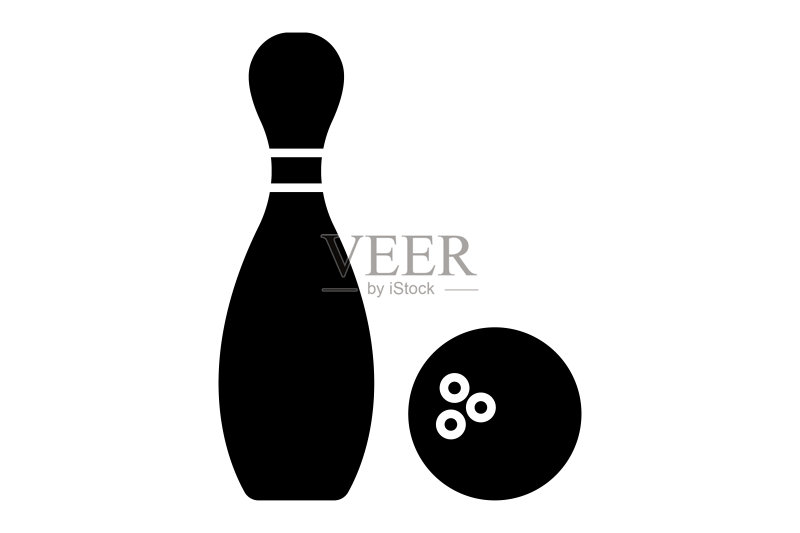 保龄球运动相关实心图标矢量素材图标素材