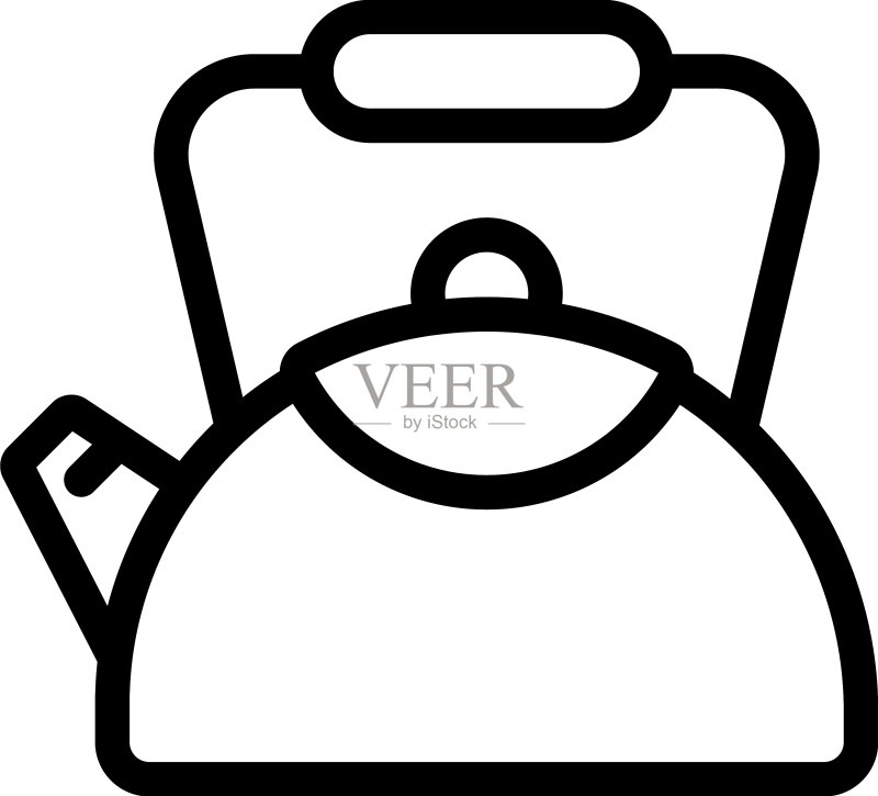 厨房用具水壶轮廓图标图标素材
