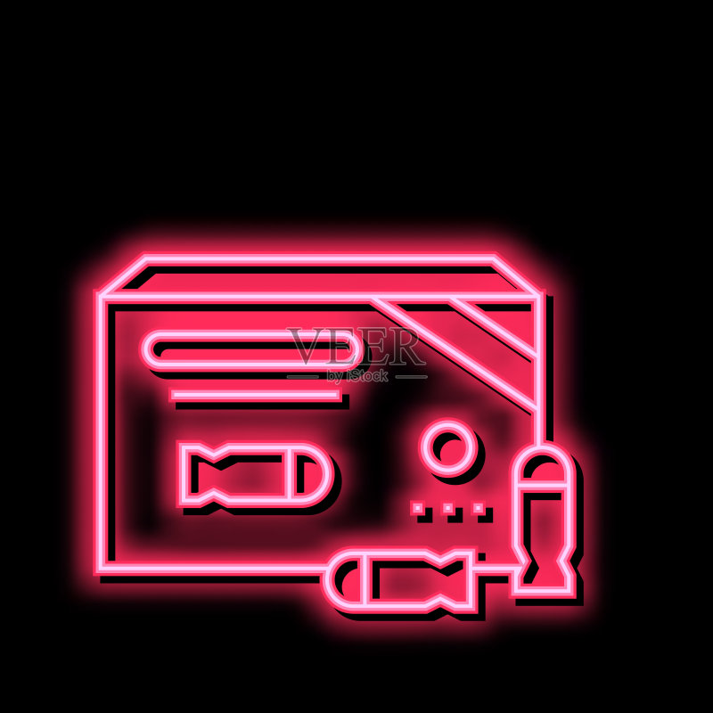子弹包装霓虹发光图标插画图标素材