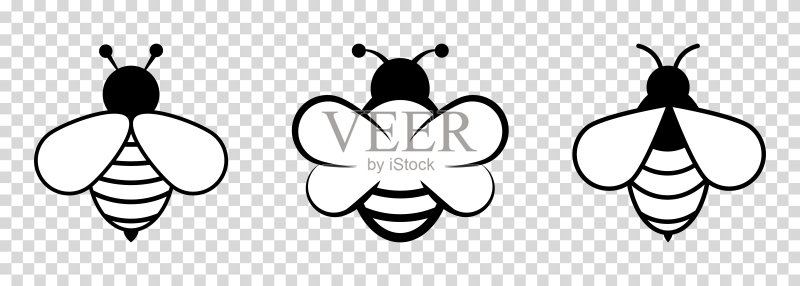 蜜蜂图标集（矢量插图）图标素材