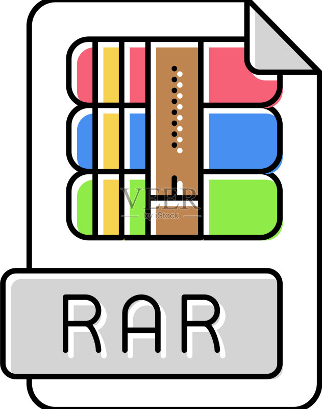 RAR文件格式文档彩色图标图标素材