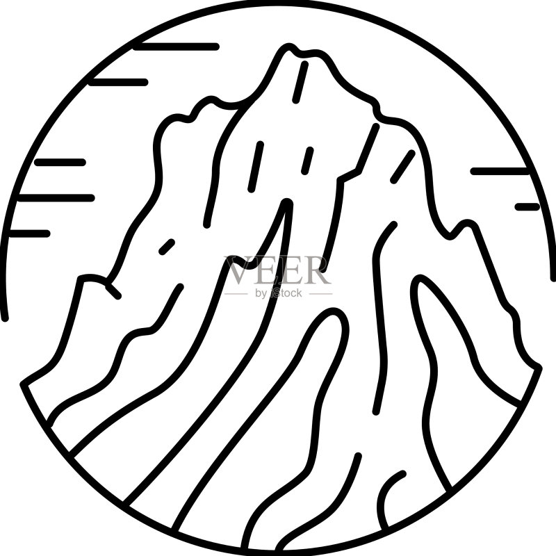 山峰景观轮廓图标图标素材