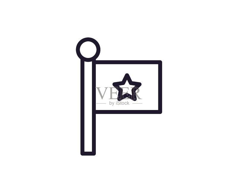 星星单线图标，白色背景，可用于移动应用和网页设计图标素材