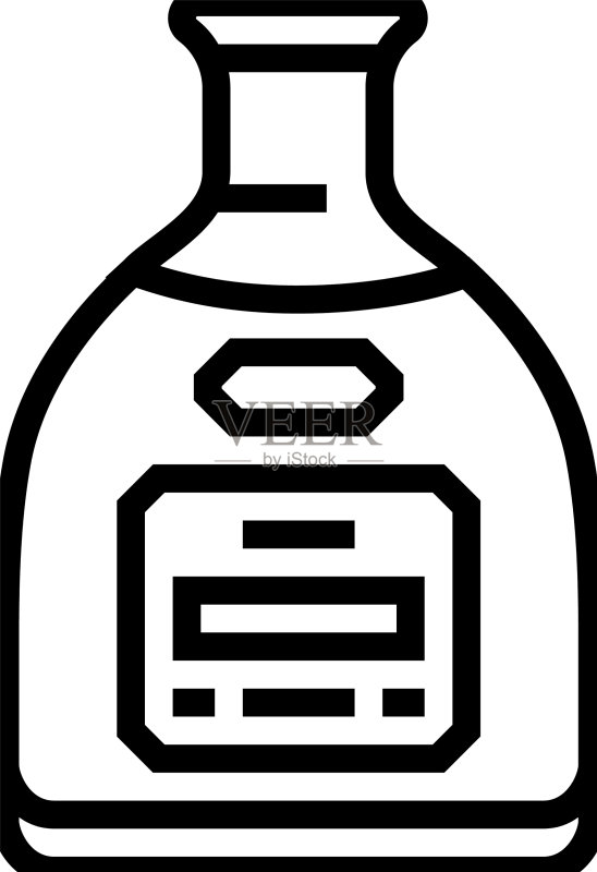龙舌兰酒瓶线稿图标图标素材
