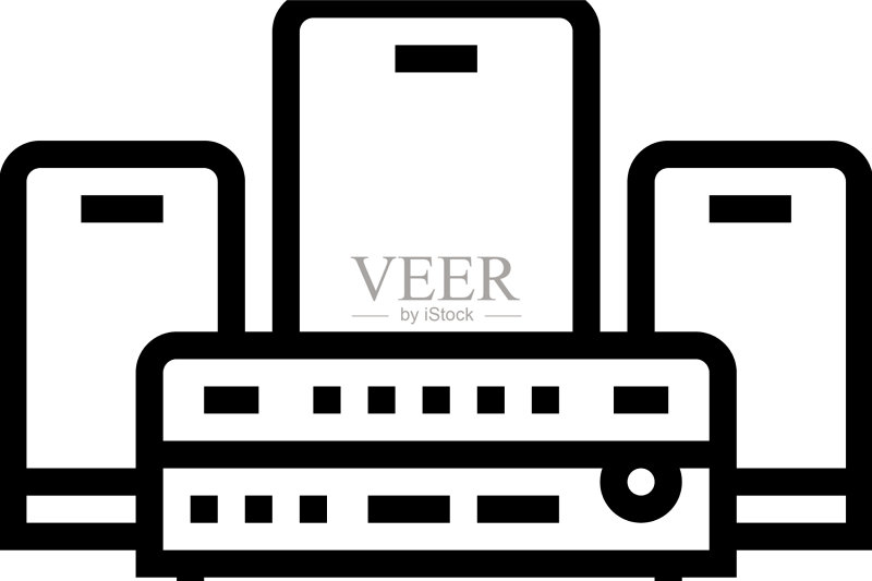 客厅音响系统线性图标图标素材