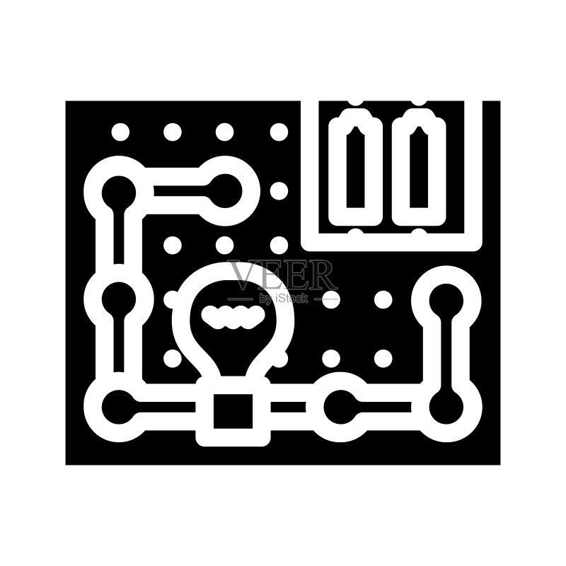 科学探索套装玩具儿童字形图标矢量插画图标素材