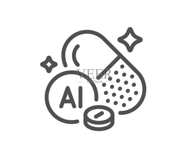 铝矿物线图标化学元素AL图标素材