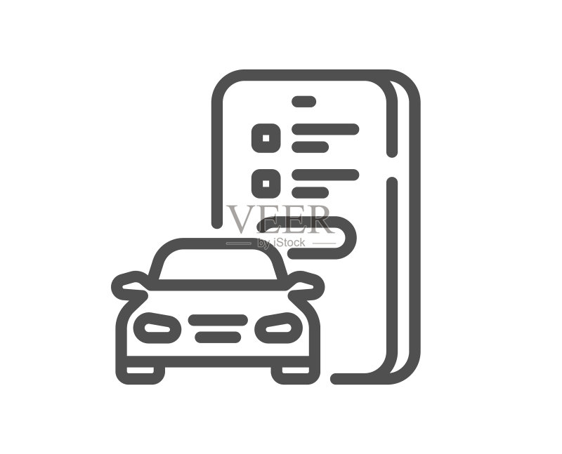 汽车注册在线保修标志线条图标图标素材