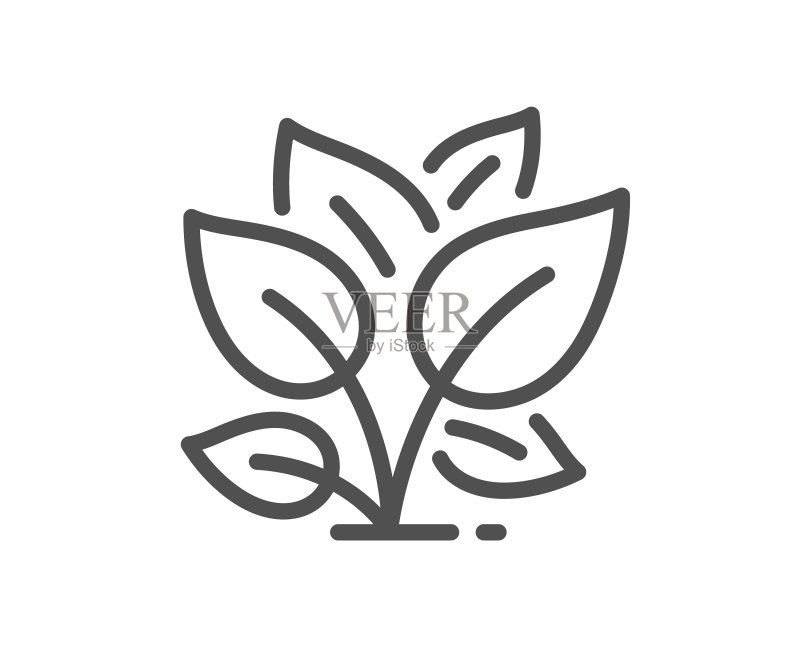 树叶线条图标图标素材