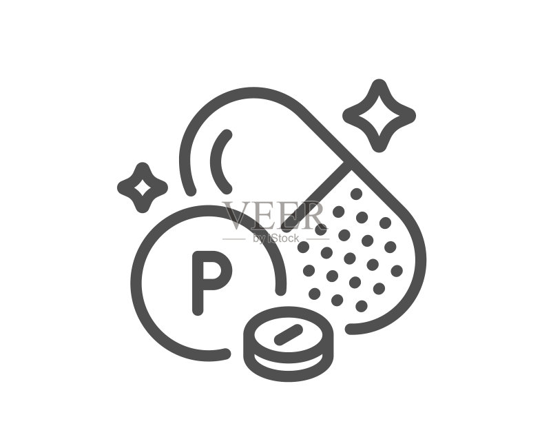 磷矿物线图标化学元素P图标素材