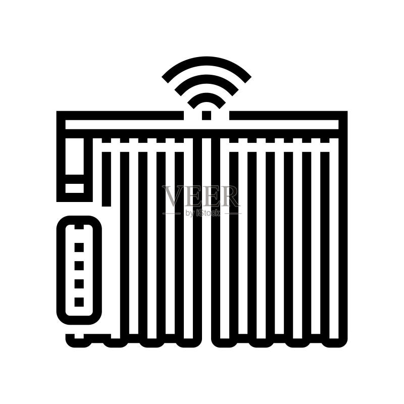 智能家居窗帘线性图标图标素材