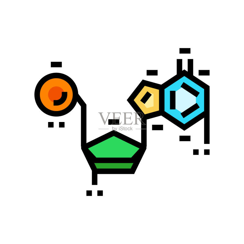 核酸生物化学彩色图标矢量图图标素材